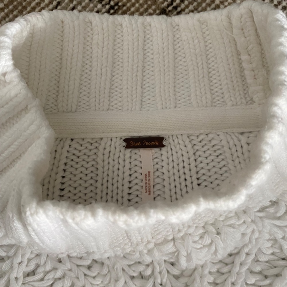 Free people ivory sweetheart mock neck sweater Sz XS - Picture 2 of 6